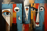 Geometric Colorful shapes painting Contemporary Modern wall art